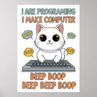 Grappige programmeer kat meme - "Ik ben aan het pr