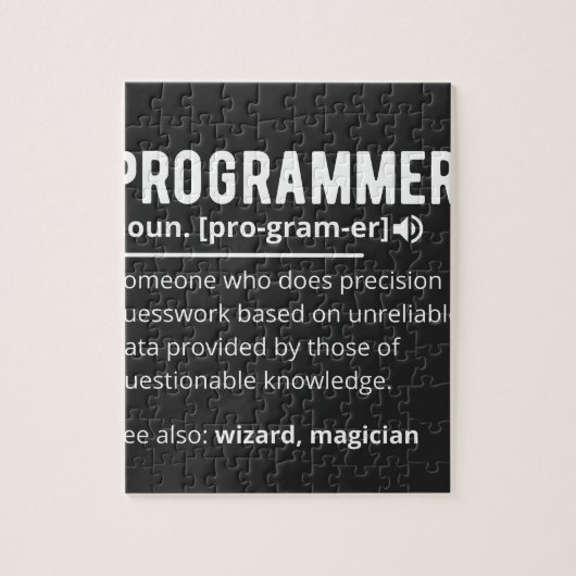 Grappige programmeur code ontwikkelaar betekenis d legpuzzel (Verticaal)