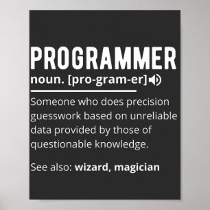 Grappige programmeur code ontwikkelaar betekenis d poster