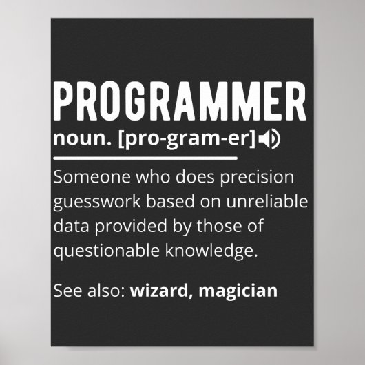 Grappige programmeur code ontwikkelaar betekenis d poster (Voorkant)