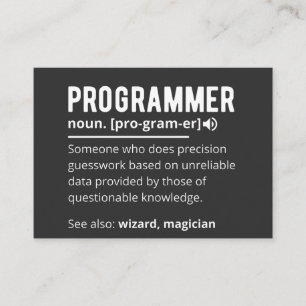 Grappige programmeur code ontwikkelaar betekenis d visitekaartje