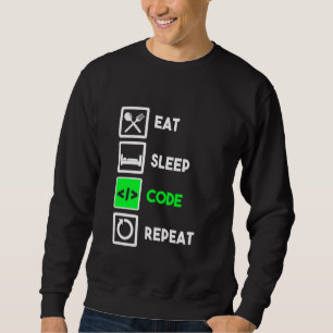Grappige Programmeur Eat Slaap Code Herhalen Trui