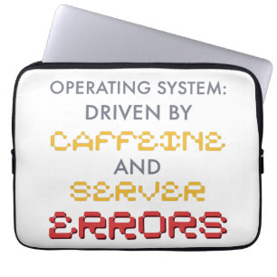 Grappige programmeur koffie- en serverfouten laptop sleeve