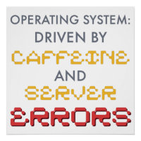 Grappige programmeur koffie- en serverfouten