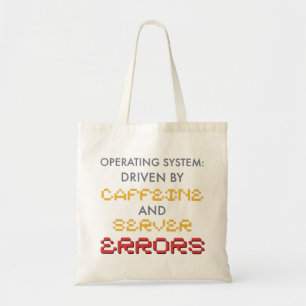 Grappige programmeur koffie- en serverfouten tote bag