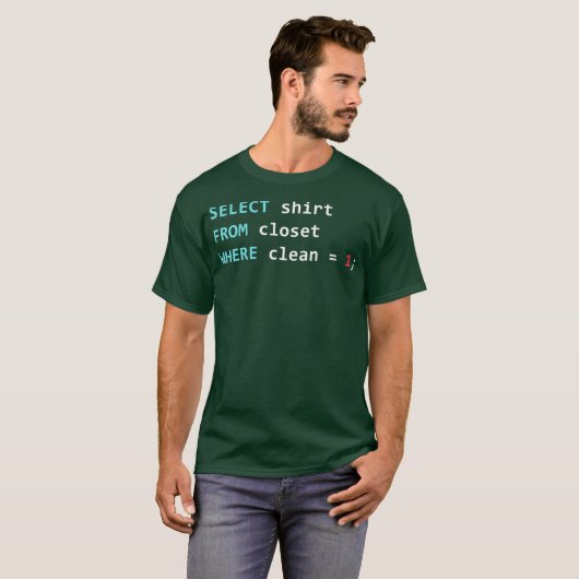 Grappige programmeur SQL Query Geek Database Codin T-shirt (Voorkant volledig)