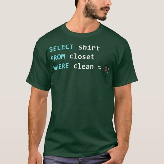 Grappige programmeur SQL Query Geek Database Codin T-shirt (Voorkant)