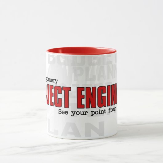 Grappige Project Management Engineer met naam Mok (Midden)