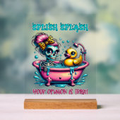 Grappige prullenbak mening skelet acryl bord (Neutraal)