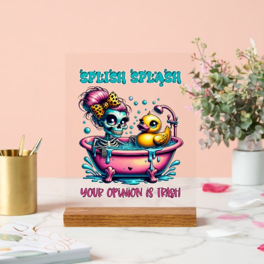 Grappige prullenbak mening skelet acryl bord (Huwelijk)