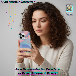 Grappige Psychedelische Pastel Bubble Typografie T iPhone 15 Pro Hoesje