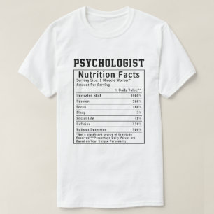 Grappige psycholoog voedingsfeiten gezondheidszorg t-shirt
