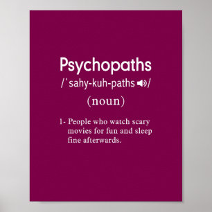 Grappige psychopaten definitie wijn poster