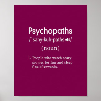 Grappige psychopaten definitie wijn poster