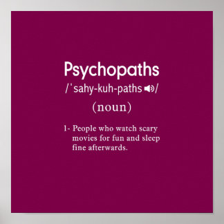 Grappige psychopaten definitie wijnvierkant poster