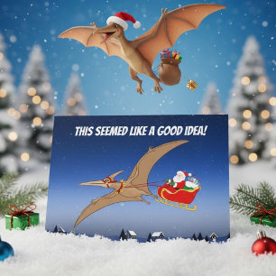 Grappige Pterodactylus Interklaas Kerstavontuur Kaart