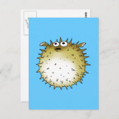 grappige puffelvis briefkaart (Voorkant / Achterkant)