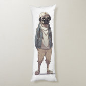 Grappige Pug Anime Lichaamskussen (Achterkant (Verticaal))
