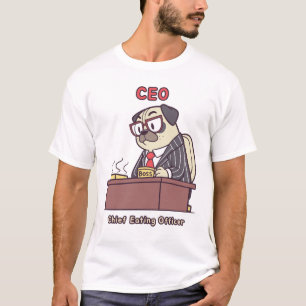 Grappige Pug CEO - Chief Eating Officer Kantoorhum T-shirt