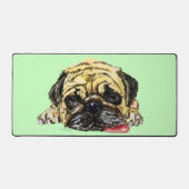 Grappige Pug Dog Custom Kleuren Bureaumat (Voorkant)