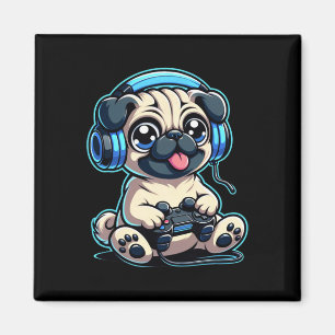 Grappige Pug Gamer Hond Gaming Pug Pugs Video Game Magneet