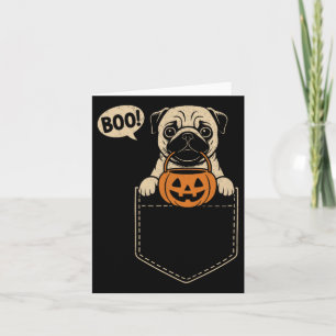 Grappige Pug Halloween Schattigee Pug Dog Pocket B Kaart