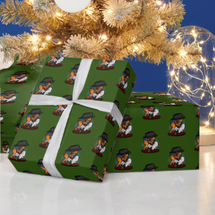 Grappige Pug-hond huisdier speelt Black Jack 21 Ro Cadeaupapier