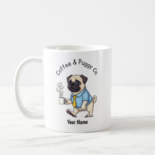 Grappige Pug-hond Zakelijke Pak Koffie Koffiemok