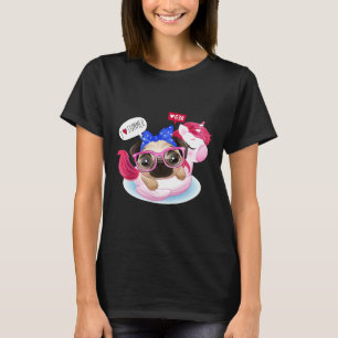 Grappige Pug Hond Zwemt Nee T-shirt