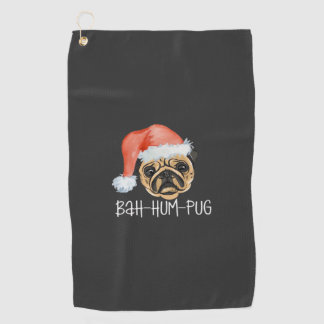 Grappige Pug Kerst hond Moeder Vader Pyjama's Over Golfhanddoek