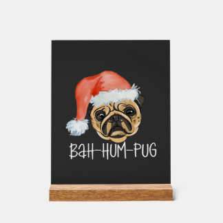 Grappige Pug Kerstmis Hond Moeder Vader Pyjama Maa Acryl Bord