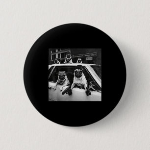 Grappige pug meme pug gangster hond straatstijl  ronde button 5,7 cm