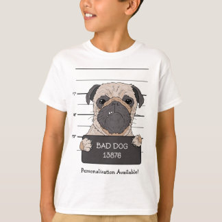 Grappige Pug Mugshot T-shirt