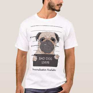 Grappige Pug Mugshot T-shirt