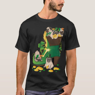 Grappige Pug Puppy Saint Patricks Day Shamrock Ier T-shirt
