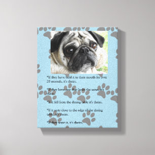Grappige PUG-wetten van eigendom witte Pug Canvas Afdruk