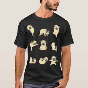 Grappige Pug Yoga Posities T-shirt