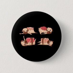 Grappige Pugs Foodie Design Ronde Button 5,7 Cm