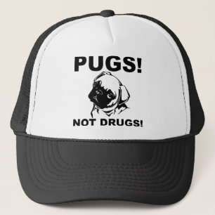 Grappige Pugs Niet Drugs Bal Cap Hoed Trucker Pet