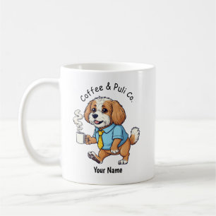 Grappige Puli-hond Zakelijke Pak Koffie Koffiemok