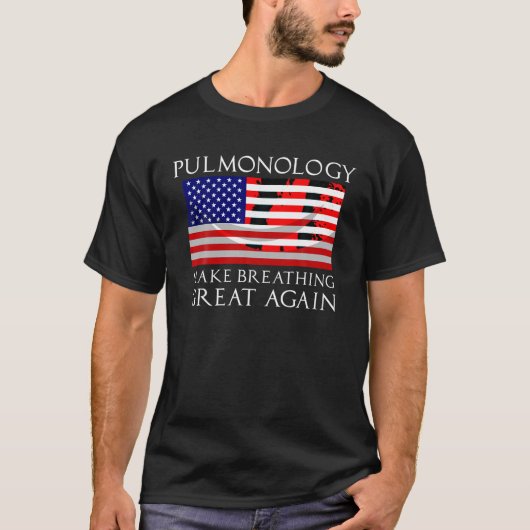 Grappige Pulmonoloog Gift Cool Pulmonology US Vlag T-shirt (Voorkant)