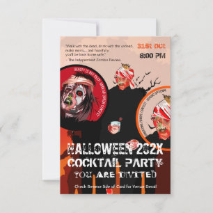 Grappige Pulp Halloween Zombie Kostuum Cocktail Pa Kaart