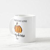 Grappige Pumpkin Spice Latte Liefde Koffiemok (Voorkant links)