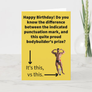 Grappige Pun Apostrophe vs A Pose Trophy Verjaarda Kaart