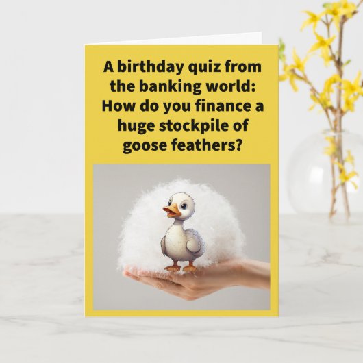 Grappige Pun Down Betaling Gelukkige Verjaardag Kaart (Gele Bloem)