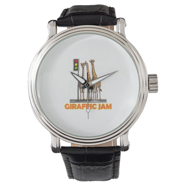 Grappige Pun Giraffe Jam Horloge (Voorkant)