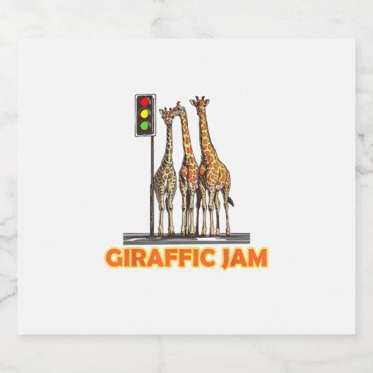Grappige Pun Giraffe Jam Sparkling Wijnetiket (Enkel label)