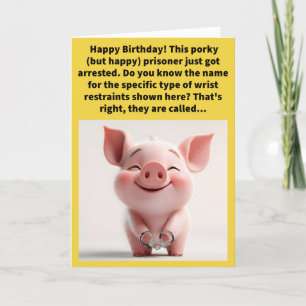 Grappige Pun Ham Cuffs Happy Birthday Kaart