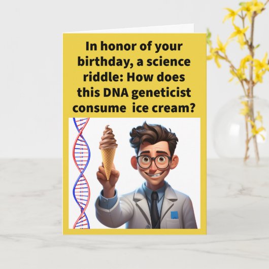 Grappige Pun Helix Het Gelukkige Verjaardag Kaart (Gele Bloem)