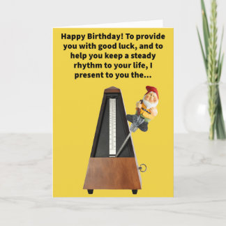 Grappige Pun Metrognome Gelukkige Verjaardag Kaart